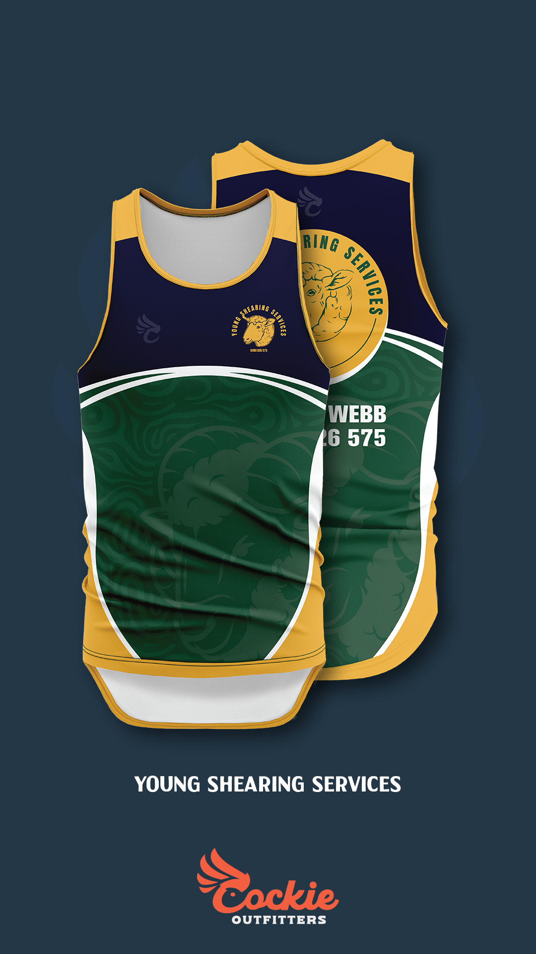 Young Shearing Services Green custom workwear design